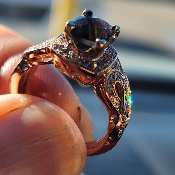 Levian engagement band with Levian anniversary band